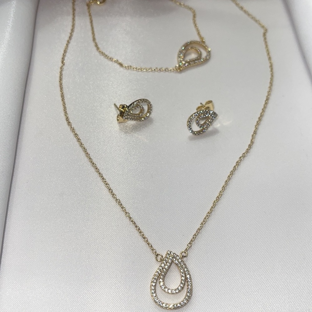 Xuping Necklace, Bracelet & Earrings Set